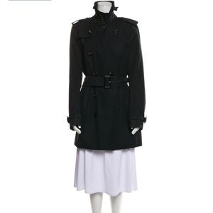 Burberry London Trench Coat Navy Stand Collar